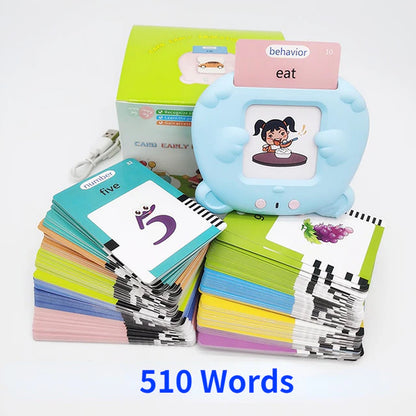 Talking Flash Cards Early Educational Toys Baby Boys Girls Preschool Learning Reading Machine Interactive Gift